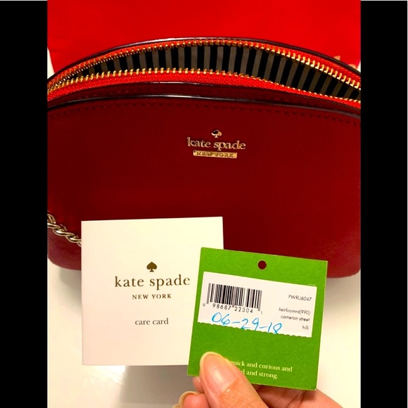 ❤️ SOLD Kate Spade Red Leather ❤️ Crossbody Bag - Picture 3 of 13